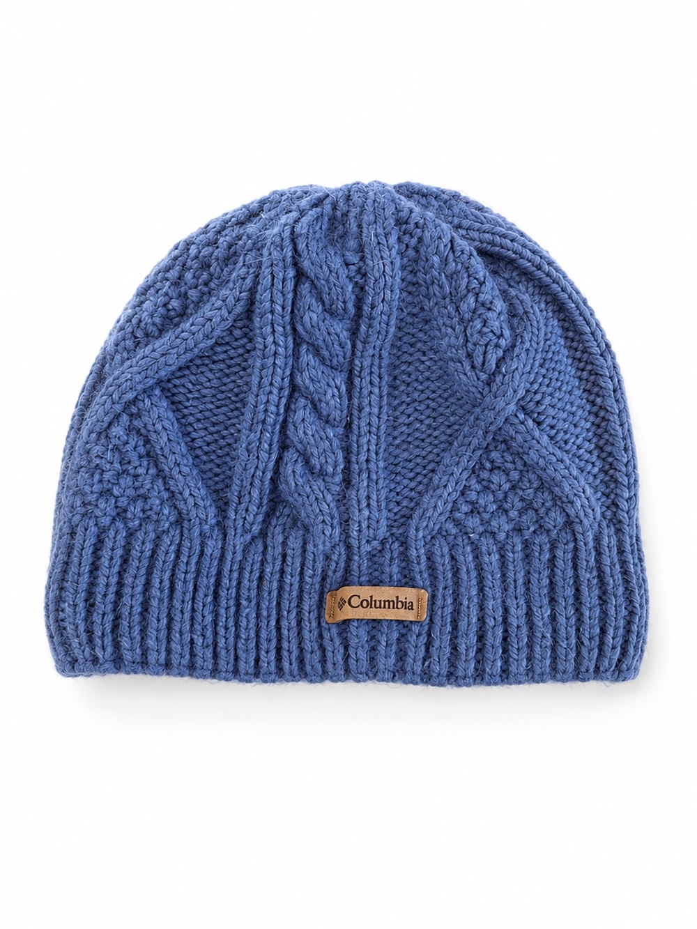 Columbia Cable Knit Fleece Lined Beanie Hat Blue One Size